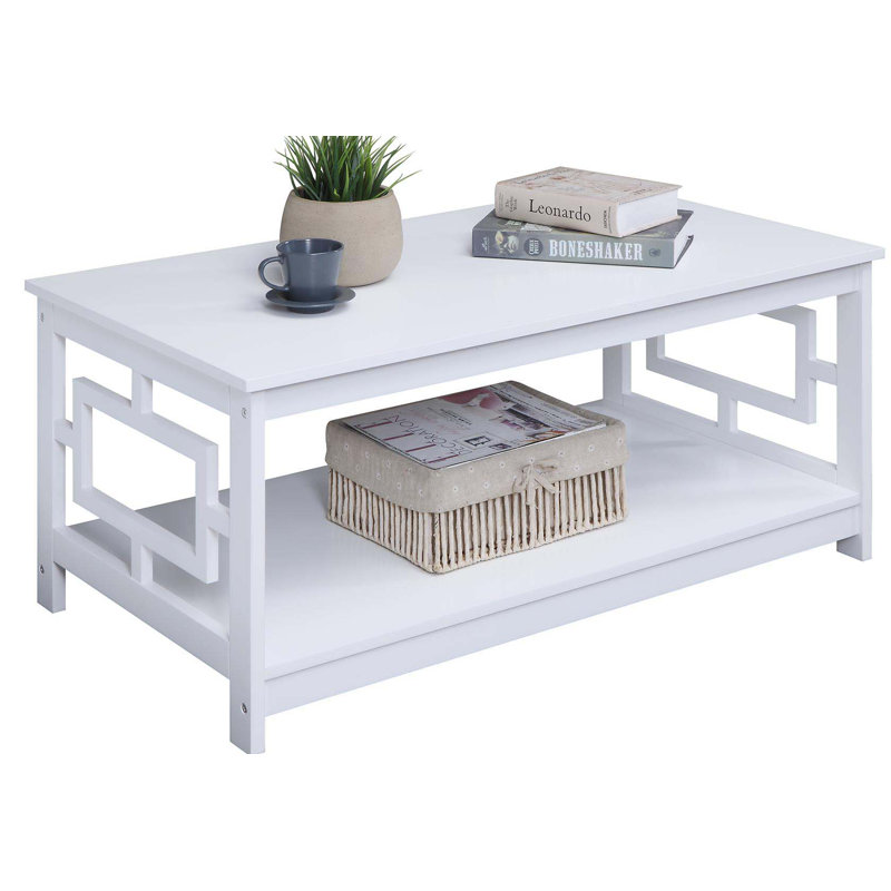 Carmeline Coffee Table, White Top/White Base