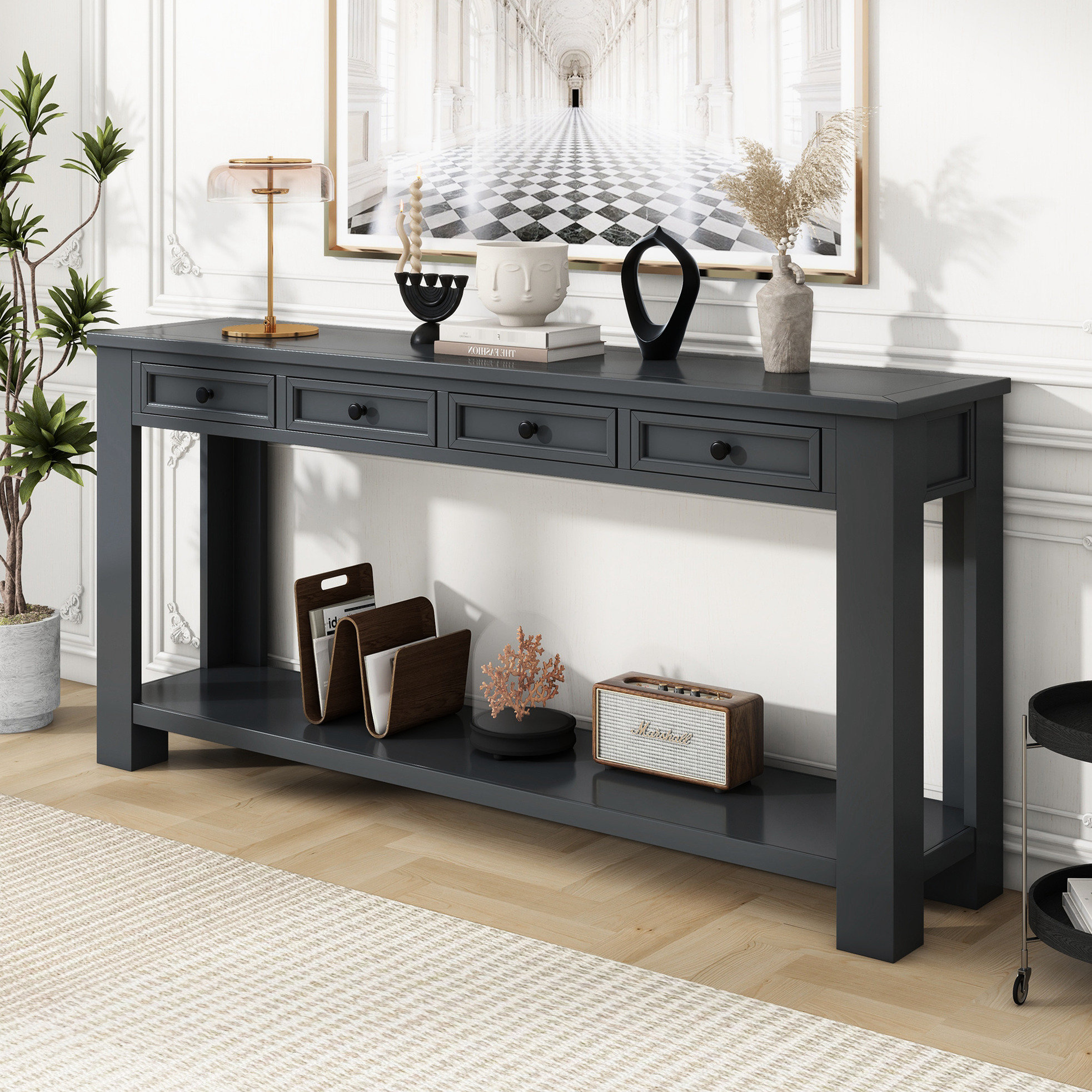 Red Console Red Barrel Studio® Console Table With Storage: Rustic Chic For Hallway ...