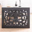 Table basse 47,2 "en bois sculpté noir massif - aspect fait à la main avec panneaux latéraux ornés-613594872