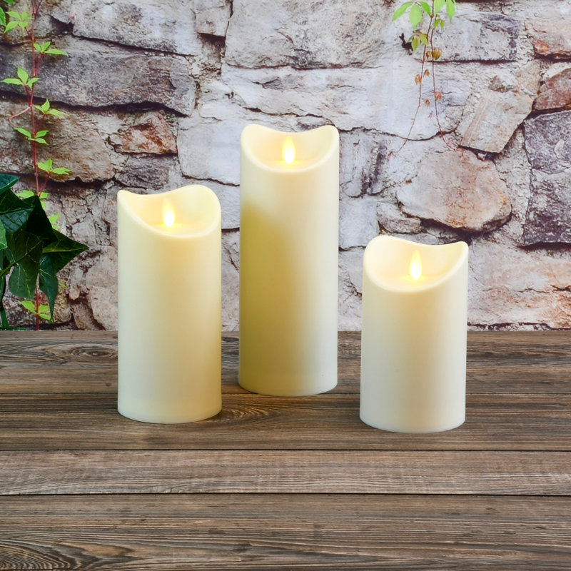 Bougies DEL à piles avec flamme vacillante - 3 pièces