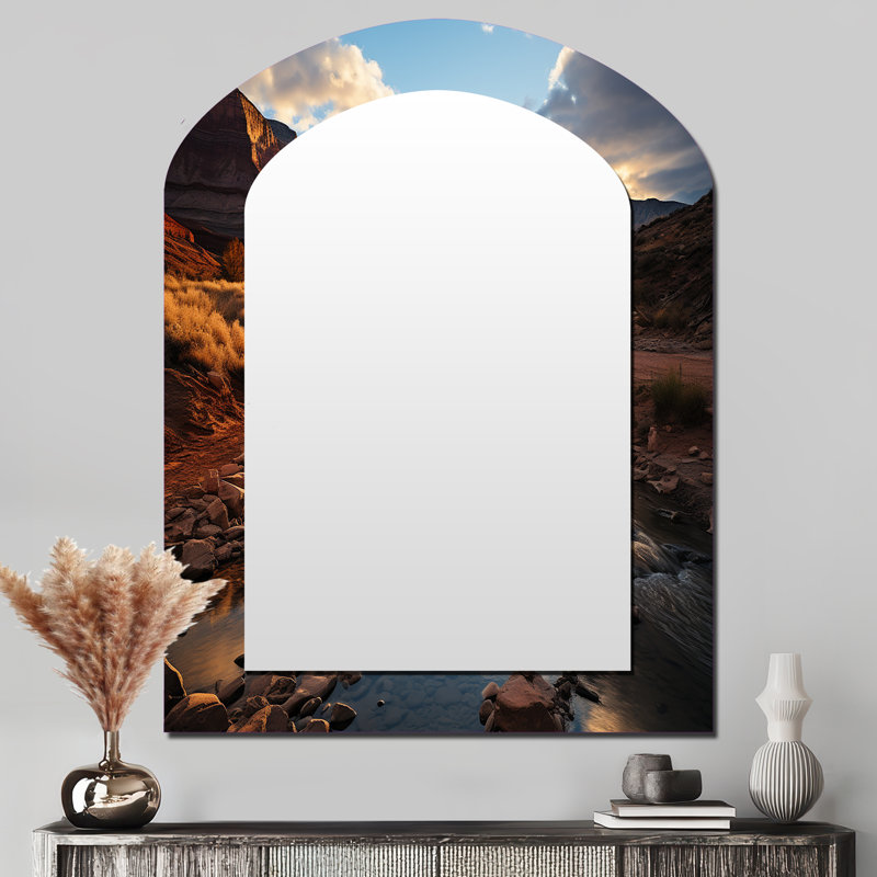 Kronos - Miroir paysager en métal, 43 po x 33 po