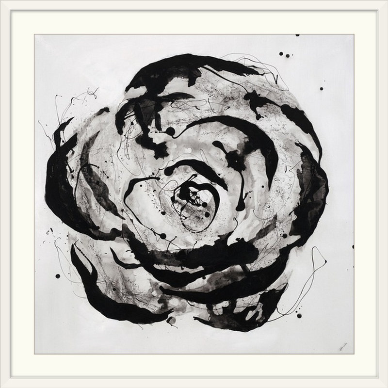 Black and White Bloom Canvas Print in 12" x 12" Frame