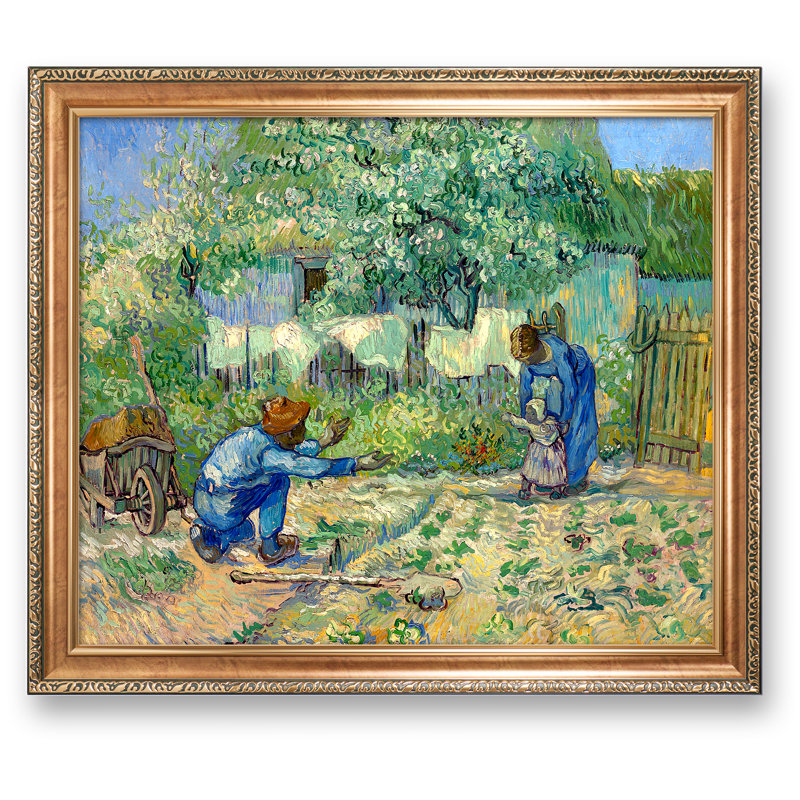 «First Steps» par Vincent Van Gogh, reproduction sur toile, H 28,5 po x l 34,5 po x P 0,75 po, Toile avec cadre doré