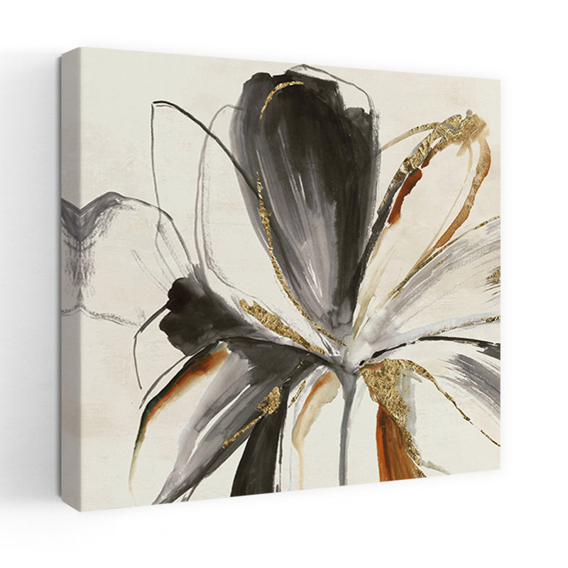 Gloire I, art floral élégant et abstrait, H 36 po x l 36 po