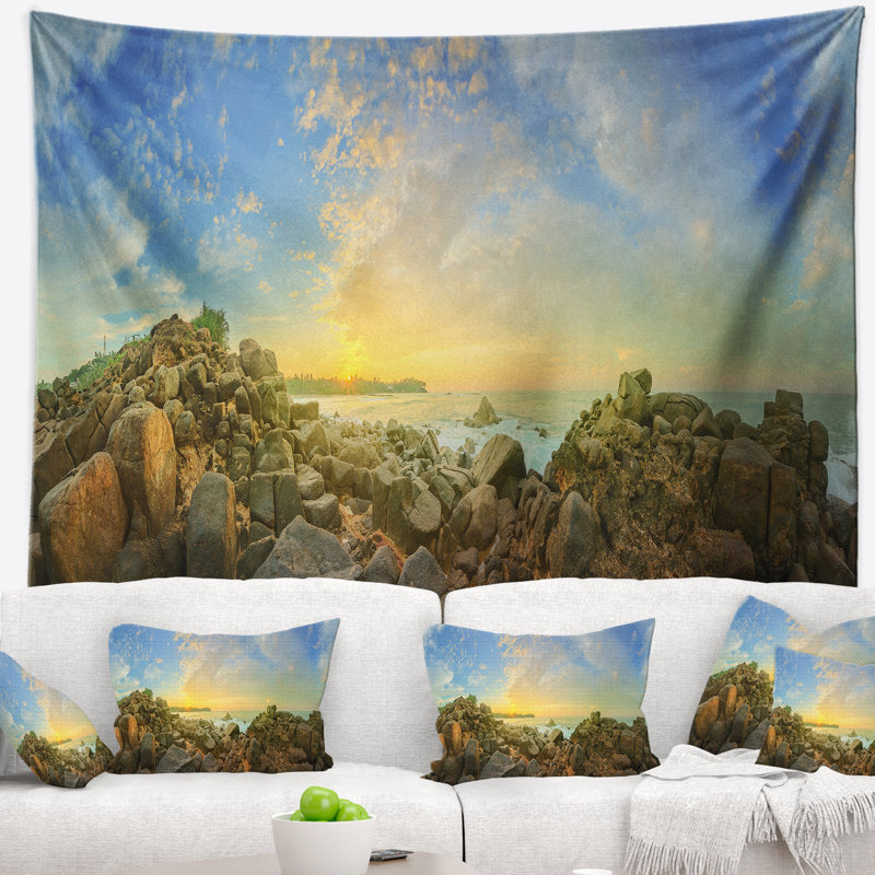 Paysage marin paysage marin, plage romantique, tapisserie, H 32 po x l 39 po