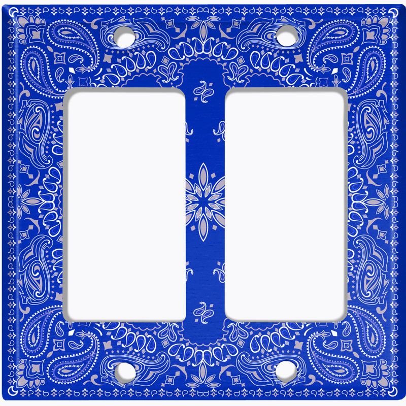 2 - Gang Toggle Light Switch Standard Wall Plate, Blue