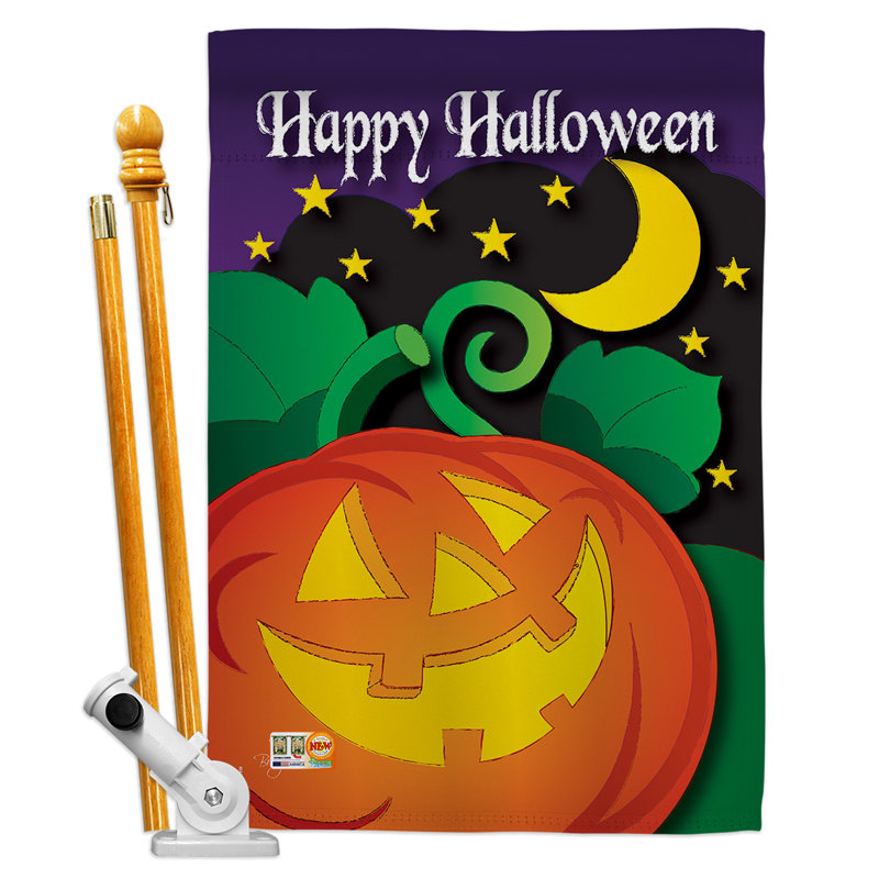 Double Sided 40.00'' H x 28'' W Polyester Halloween Flag Set