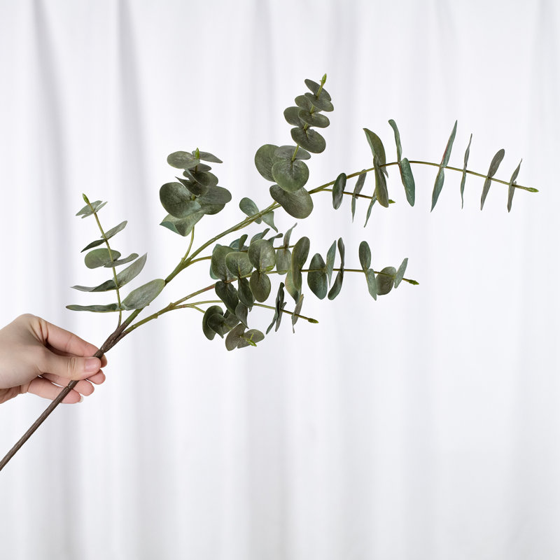 Branche d'eucalyptus artificiel Audet (1 tige), Gris