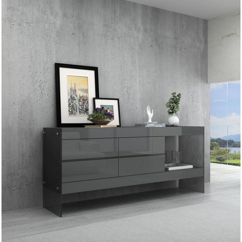 Thane 72.5'' Sideboard, Gray High Gloss