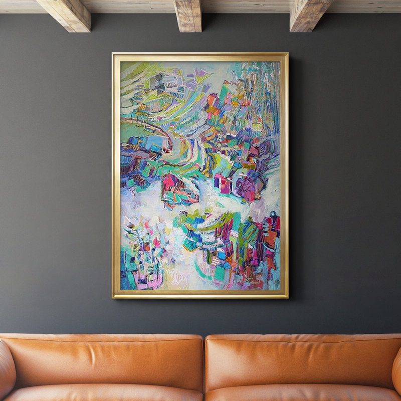 " Gathering Up The Goddess II ", 36.5" H x 26.5" W x 1" D, Gold Framed