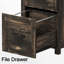 Bureau de direction Farmhouse avec huche, portes de grange coulissantes, armoire de rangement et 5 tiroirs-93717746