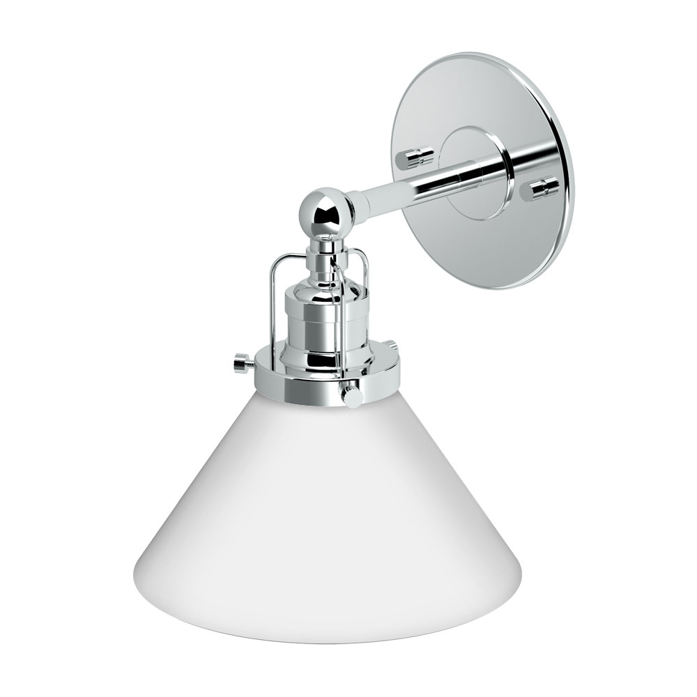 Cafe 1-Light Bath Sconce | Bathroom Vanity Lighting Fixture | Wall Mount Single Light With Frosted Glass Shade Gatco 