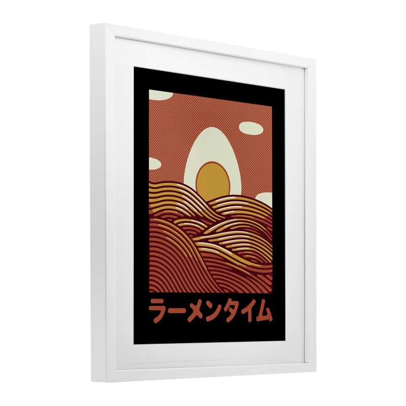 «Minimalist Egg & Ramen Sunset», reproduction encadrée sous verre, conception de Tobe Fonseca, H 16 po x l 13 po