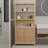 Bathroom Storage Bamboo Cabinet, 64.77 Inch Modern Rustic Home Organizer