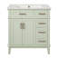 Meuble-lavabo de 30 po avec lavabo en céramique, armoire de rangement avec portes à fermeture en douceur, tiroir profond et tiroir standard-479245440