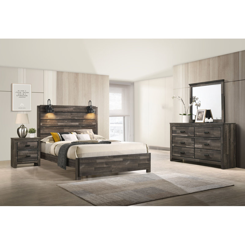 Eschol 5-2_Chelsey Platform Bedroom Set, Brown, Full