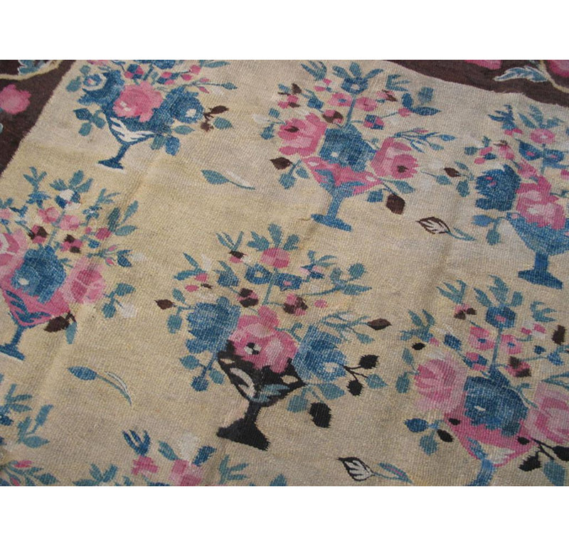 Tapis tissé à plat 1890 jaune et bleu 1890