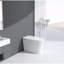 Toilette de luxe avec eau chaude, siège chauffant - Fonctionnement et fonction du capteur de pied intelligent blanc