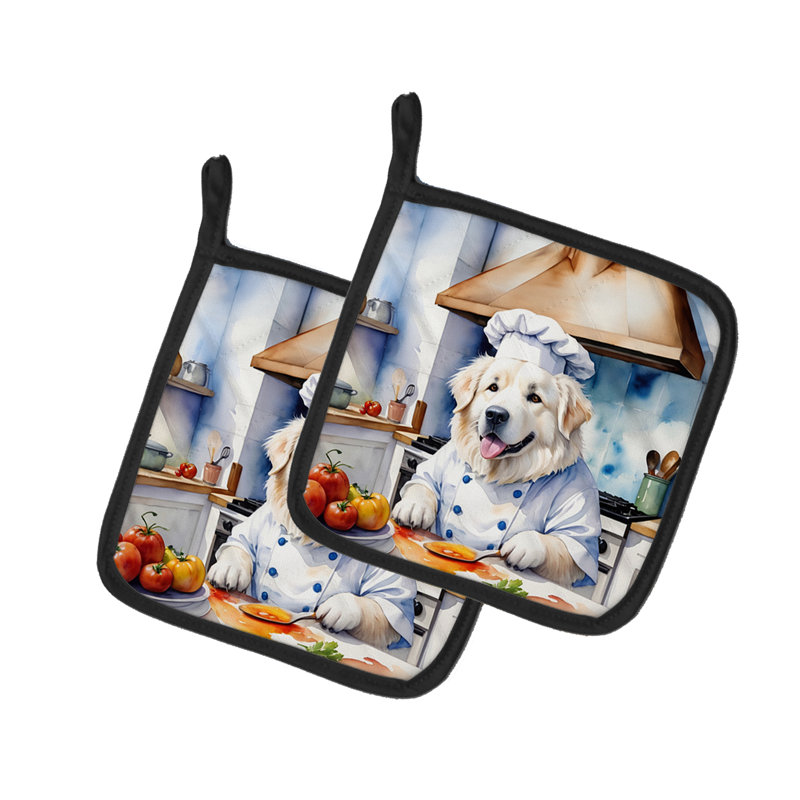 Caroline's Treasures The Dog Chef Polyester Potholder Set