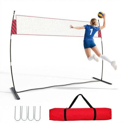 Ensemble de filet de volleyball autoportant - 365 cm, hauteur réglable 7,4 pi - 8 pi