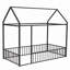 Structure de lit en métal avec clôture-591055767-591055760