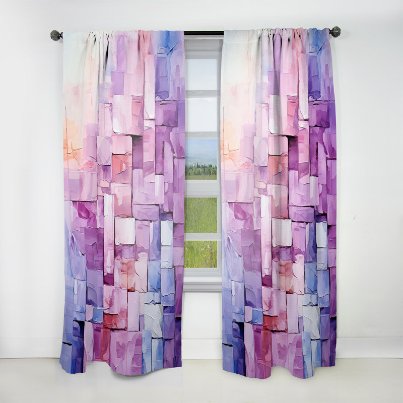 Dufault Lilac Lattices Abstract Shapes I - Shapes Curtain - Velvet Room Darkening - 1 Panel, 52" W x 108" L