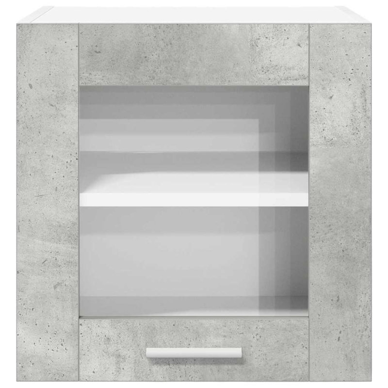 Vidaxl Hanging Cabinet Riga Grey Sonoma And White 80 X 31 X 40 Cm, Concrete Grey, 40cm H x 40cm W x 31cm D