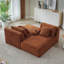 Compressible Double Chaise Lounge with Cupholders Fluffy Modern Sleeper Loveseat-130065205