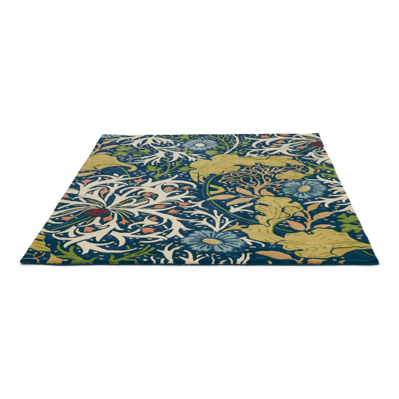 Hand Tufted Floral Area Rug, Rectangle 8'2" x 11'6"