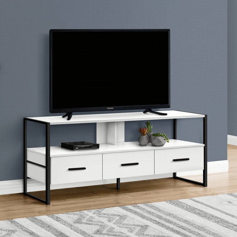 Hallatrow TV Stand for TVs up to 65", White/Black Duplicate