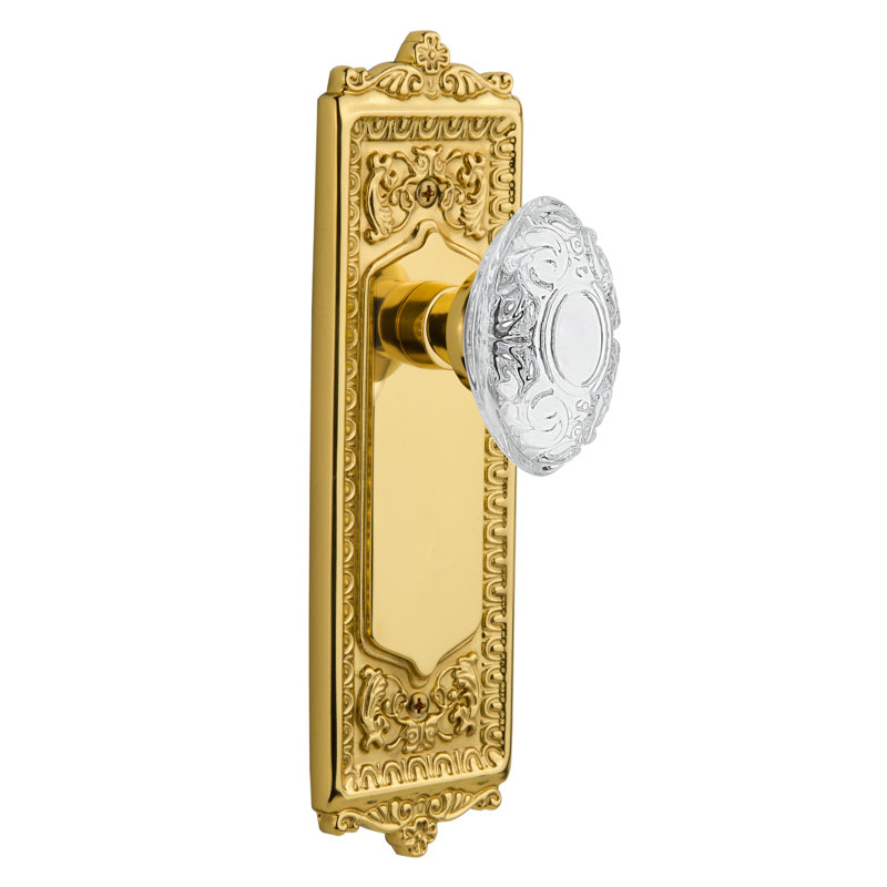Plaque à œufs et fléchettes avec bouton en cristal de style victorien, Laiton non laqué