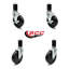 5 Inch Hard Rubber Wheel Swivel 1-5/8 Inch Expanding Stem Caster Set 2 Brake SCC