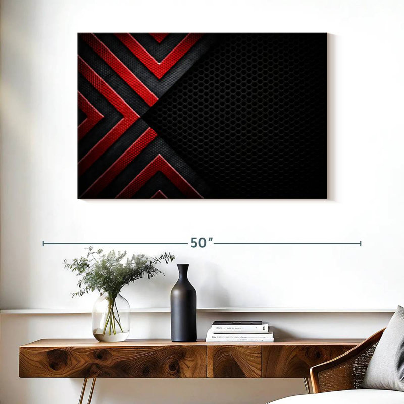 Avery Red Black Abstract, 26" H x 39" W