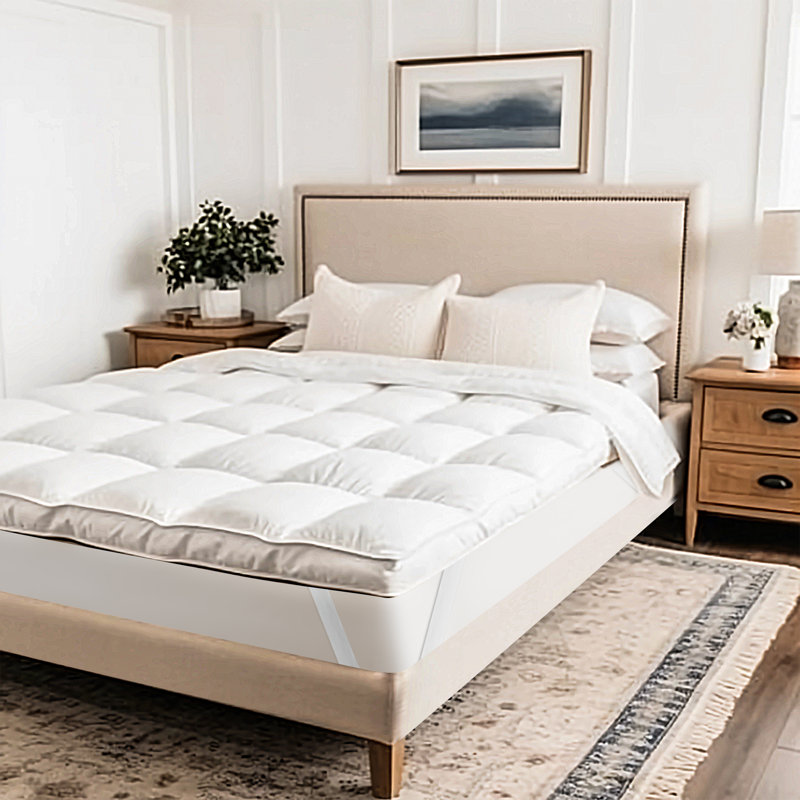 Surmatelas en duvet synthétique pelucheux Mantador, Simple TG