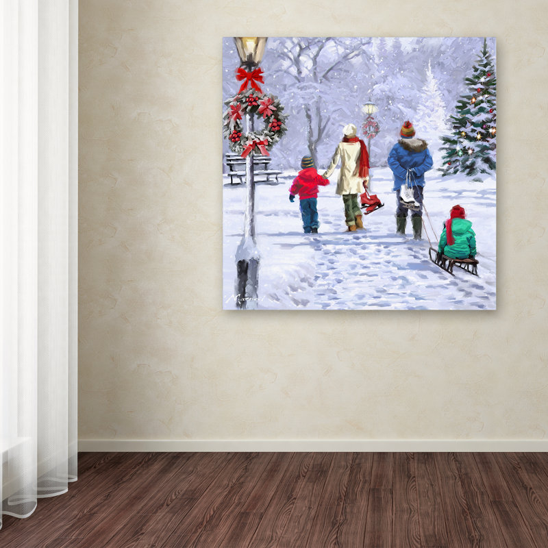 « patiners returning », reproduction sur toile tendue, H 14 po x l 14 po x P 2 po