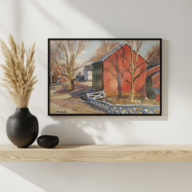 «Tree Shadows» par Stephen Calcasola, reproduction d'art, Impression sur cadre ouvert sans papier mat, H 12 po x l 16 po