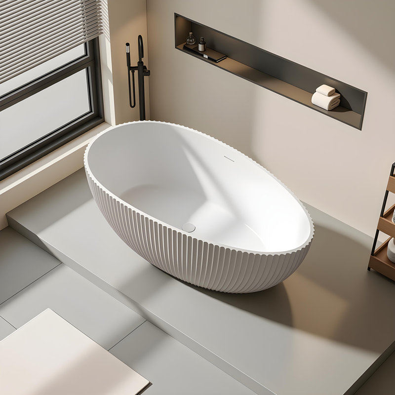 67" Solid Surface Freestanding Bathtub
