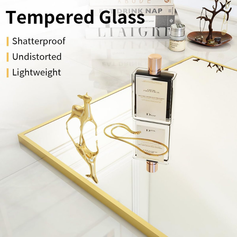 Large Full Length Mirror - Shatterproof Floor Full Body Mirror With Aluminum Alloy Frame, Freestanding, Hanging, Or Wall-Leaning, For Bedroom, Living Room, Dressing Room, Gold