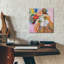 «Floral Cat» par St. Hilaire Elizabeth, art mural en acrylique, 12 po x 12 po