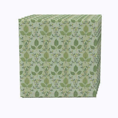 100% Cotton Green Leaf Ornaments Square Napkin