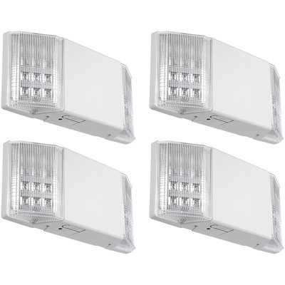 2.4-Watt Off-White Integrated LED Dual-Head Emergency Light with 90-Minute Battery Backup, 120V/277V Dual Voltage, UL 924
