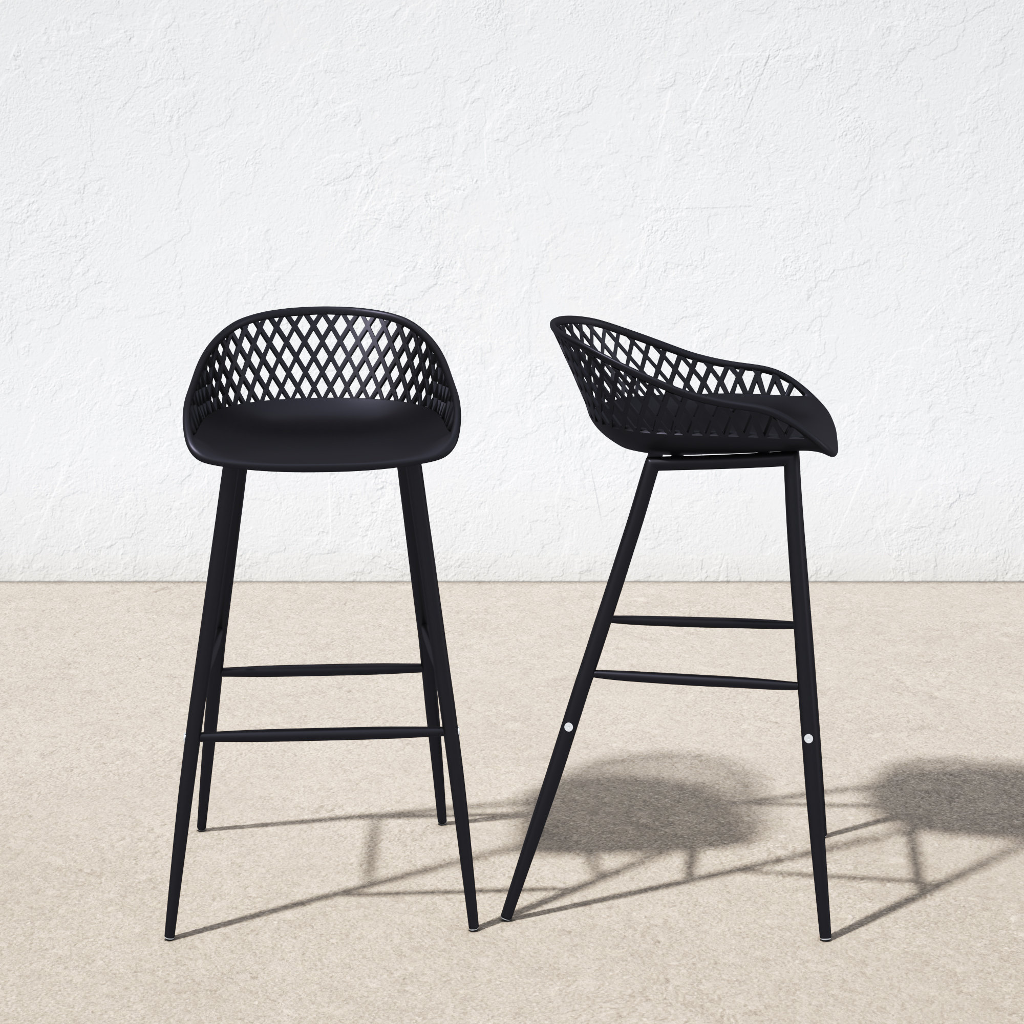 Newark Patio Bar Stool, Black, 29"