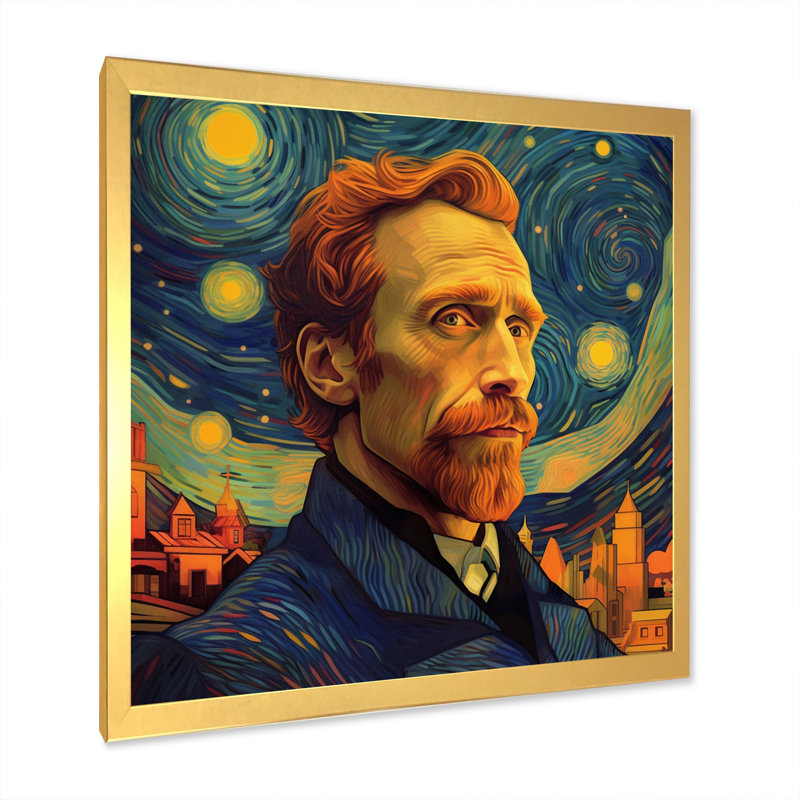 Vincent Van Gogh, reproduction d'art sur toile, H 36 po x l 36 po x P 1,5 po, Cadre doré à une seule photo