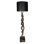 80" Natural Horn Floor Lamp - Wildebeest Hide Base - Black & Gold Paper Shade