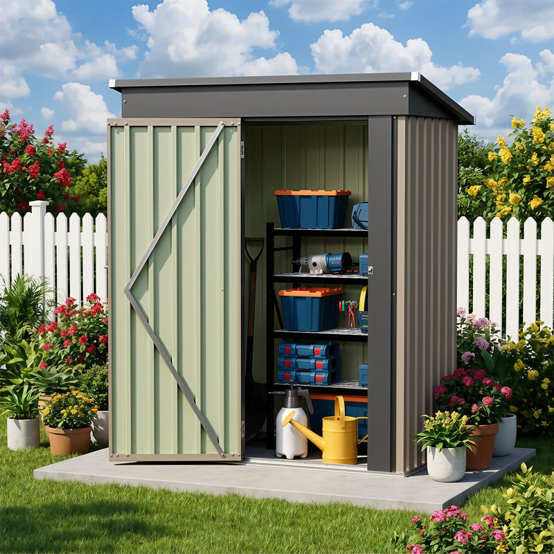 Outdoor 5 ft. W x 3 ft. D Material Storage Shed, Brown