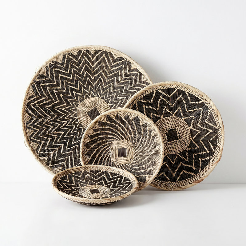 Munyumbe Winnowing Handwoven Wall Basket, 17"-20" Diameter