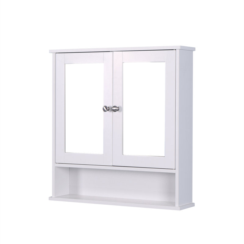 Armoire murale avec 2 portes miroir et tablette réglable