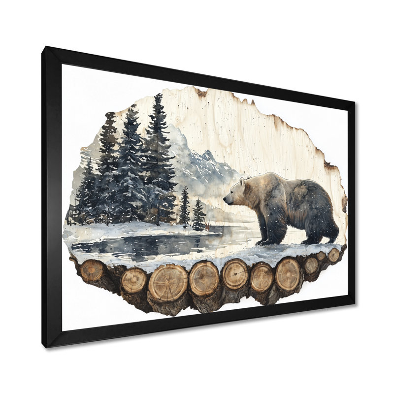 Ginnette - animaux, art mural, H 12 po x l 20 po, Cadre simple noir