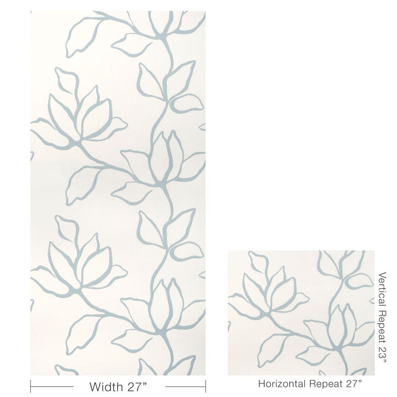 Floral Sketch Wp - Sage, Chambray