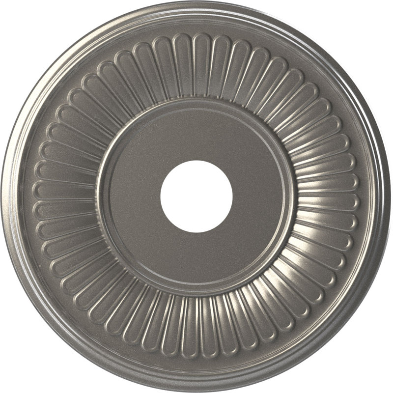 Médaillon de plafond Berkshire en PVC thermoformé, H 19 po x l 19 po x P 1 po, Acier foncé vieilli